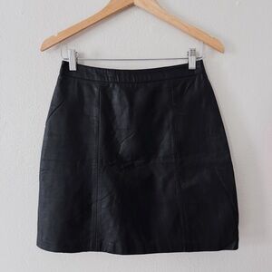 80s VINTAGE LEATHER MINI SKIRT